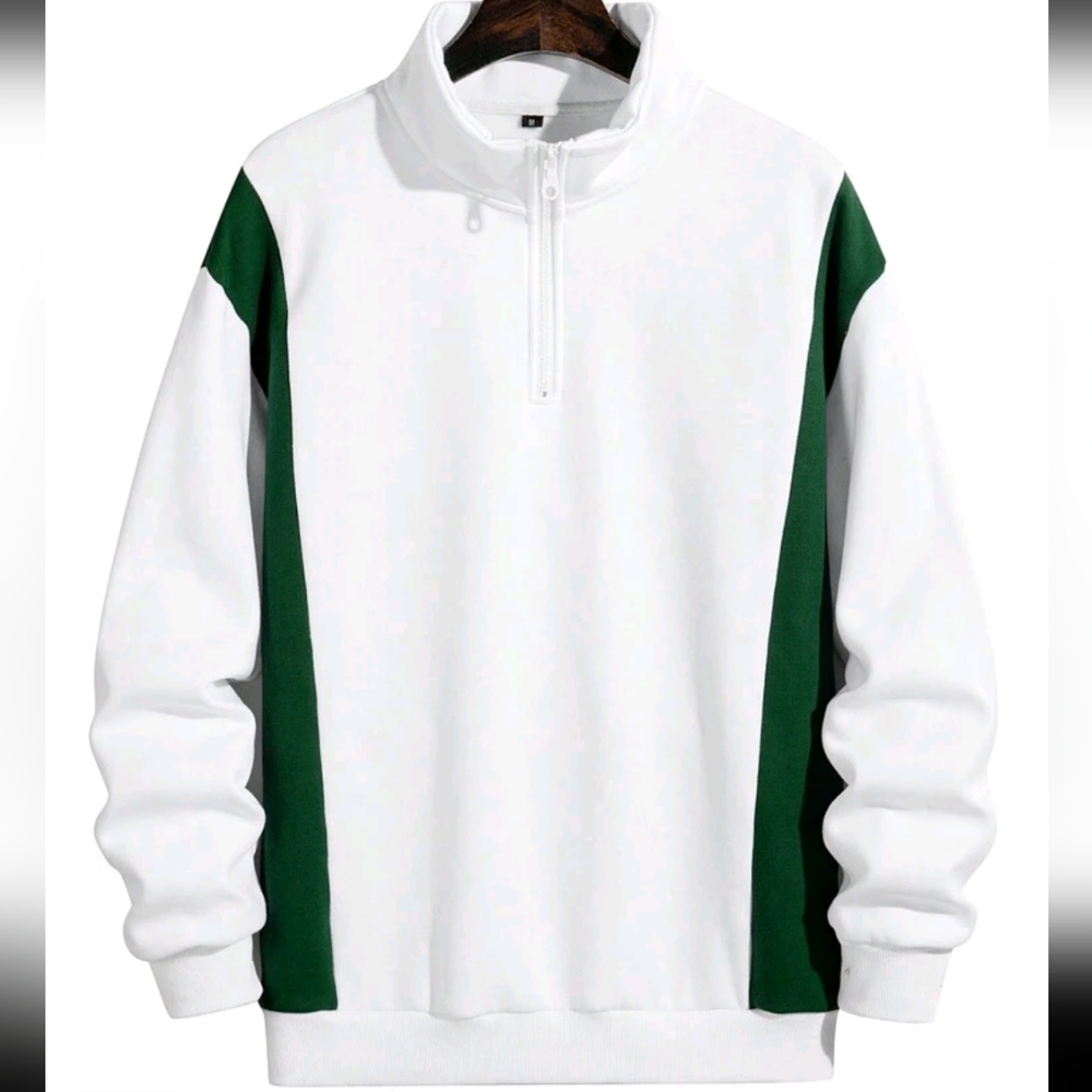 Men's Fashionable Autumn Winter American Street Style Stand Collar Sweatshirt - Picture 3 of 9